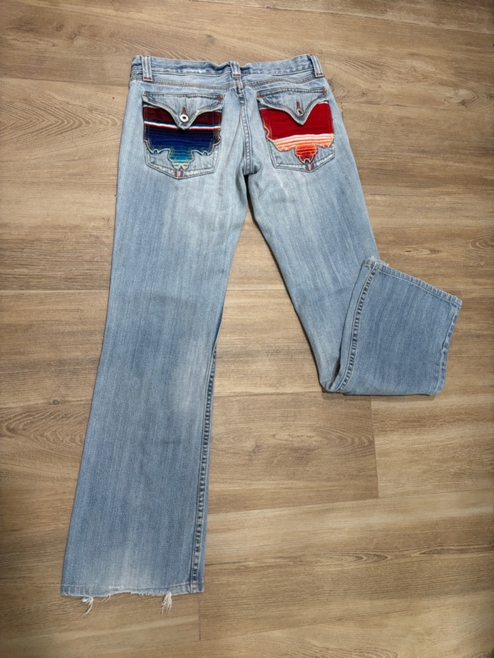 Miss Me Light Wash Women's Jeans with Multicolor Embroidered Back Pockets